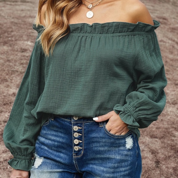 Off-The-Shoulder Ruffle Top - Picture 1 of 4